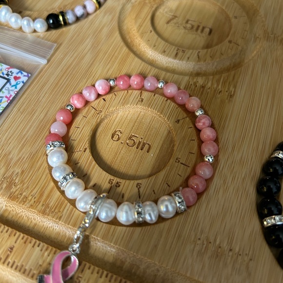 Bracelet pink/white and pearls - Picture 2 of 3